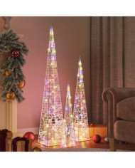 Jeu de cônes lumineux à LED Acrylique Multicolore 60/90/120 cm | Mobilier & Déco