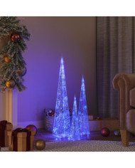 Jeu de cônes lumineux à LED Acrylique Bleu 30/45/60 cm | Mobilier & Déco