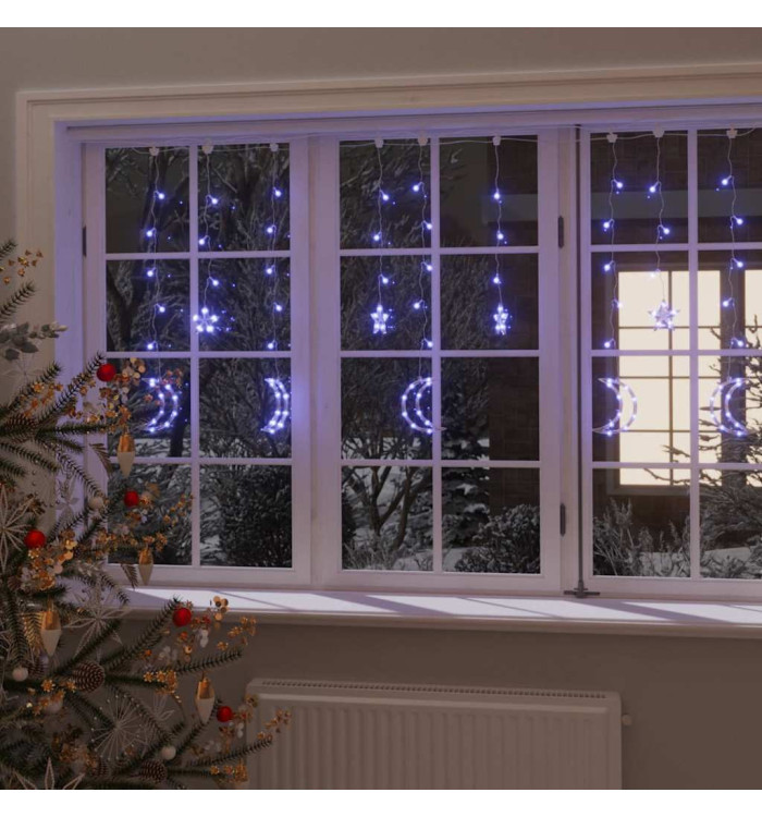 Guirlande lumineuse étoile et lune avec télécommande 138 LED | Mobilier & Déco