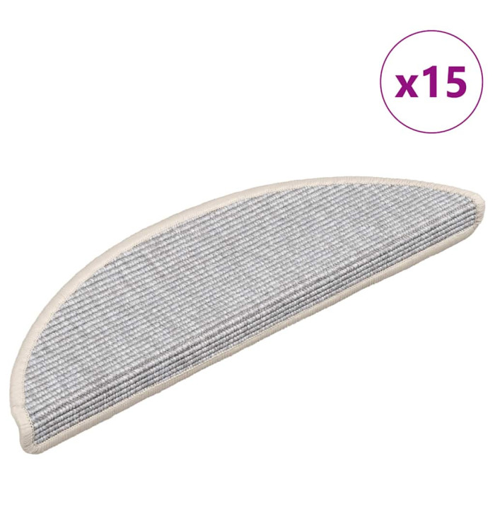 Tapis d'escalier autocollants 15 pcs 56x17x3 cm Argenté | Mobilier & Déco
