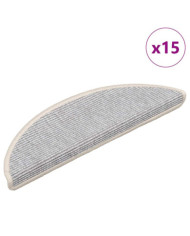 Tapis d'escalier autocollants 15 pcs 56x17x3 cm Argenté | Mobilier & Déco