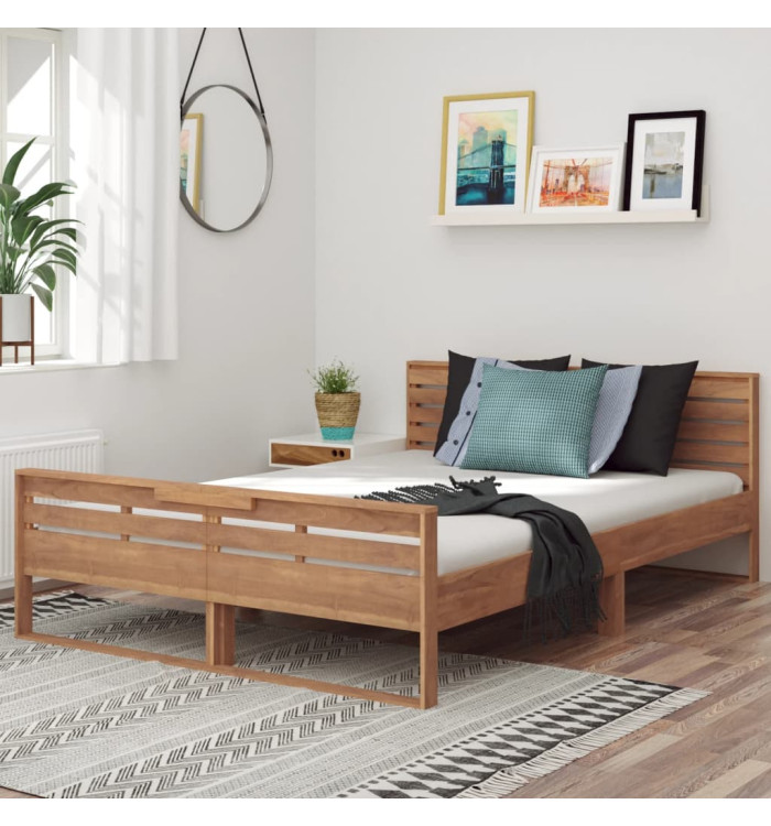 Cadre de lit Bois de teck massif 140x200 cm | Mobilier & Déco