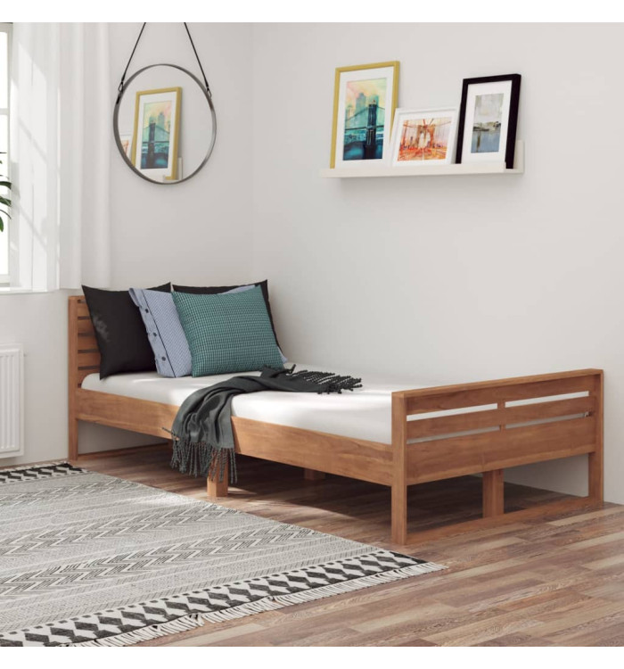 Cadre de lit Bois de teck massif 100x200 cm | Mobilier & Déco