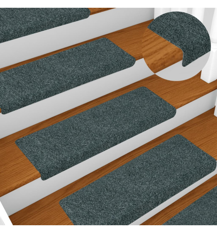 Tapis d'escalier 15 pcs Tissu aiguilleté 65x21x4 cm Marron | Mobilier & Déco