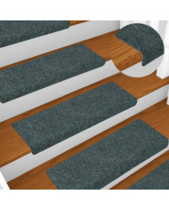 Tapis d'escalier 15 pcs Tissu aiguilleté 65x21x4 cm Marron | Mobilier & Déco