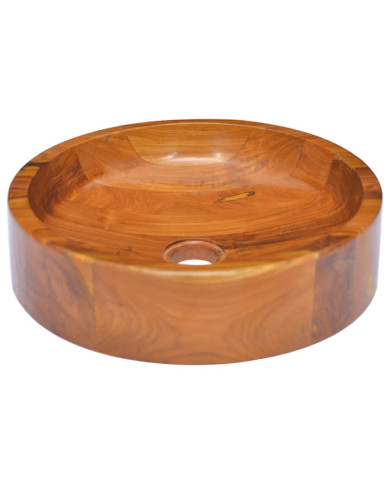 Lavabo Bois de teck massif Φ40x10 cm | Mobilier & Déco