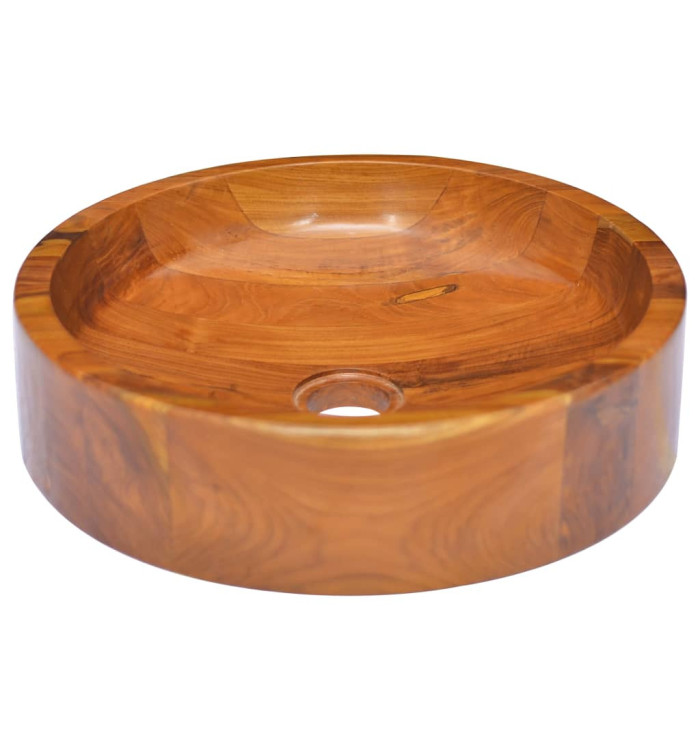Lavabo Bois de teck massif Φ40x10 cm | Mobilier & Déco