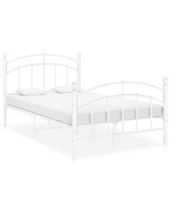 Cadre de lit sans matelas blanc métal 120x200 cm | Mobilier & Déco