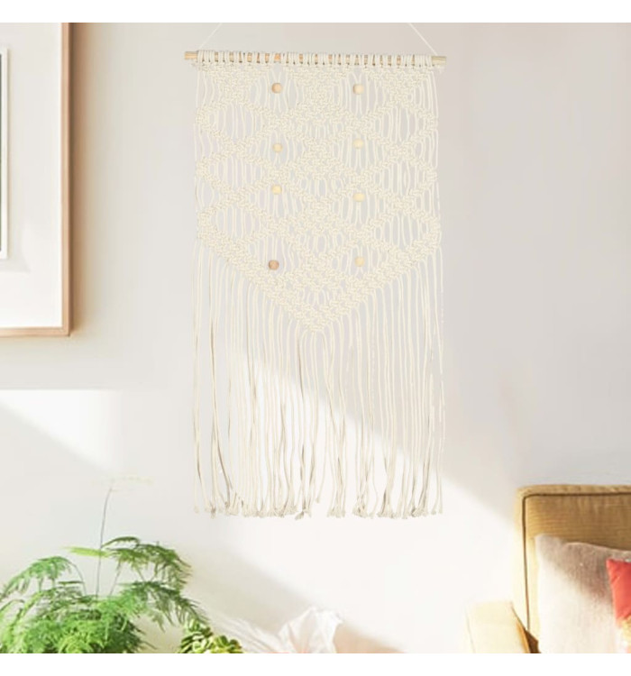 Cintre mural en macramé 40x80 cm Coton | Mobilier & Déco