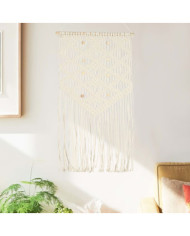 Cintre mural en macramé 40x80 cm Coton | Mobilier & Déco