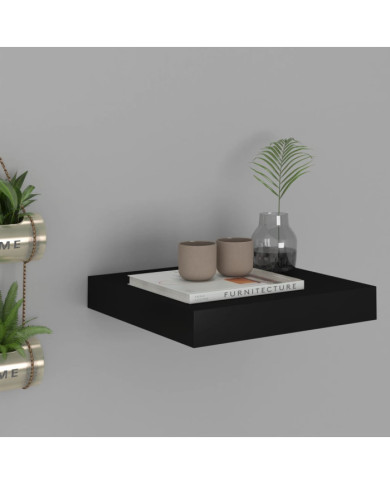 Étagère flottante murale noir 23x23,5x3,8 cm MDF | Mobilier & Déco