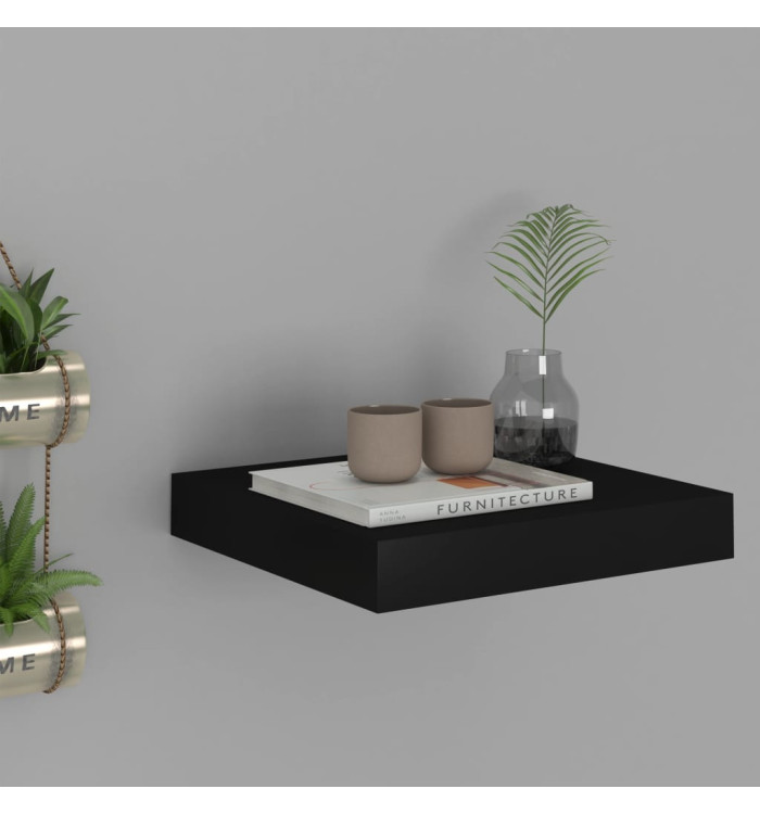 Étagère flottante murale noir 23x23,5x3,8 cm MDF | Mobilier & Déco