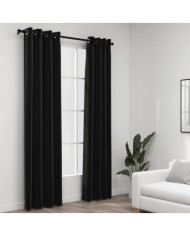 Rideaux occultants Aspect de lin 2 pcs Anthracite 140x225 cm | Mobilier & Déco