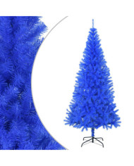 Sapin de Noël artificiel avec support bleu 210 cm PVC | Mobilier & Déco
