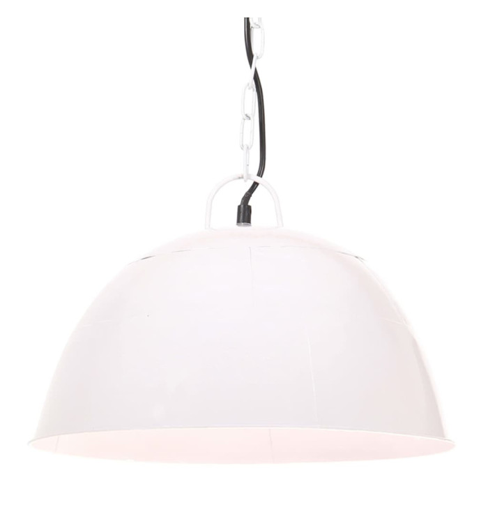 Lampe suspendue industrielle vintage 25 W Blanc Rond 41 cm E27 | Mobilier & Déco