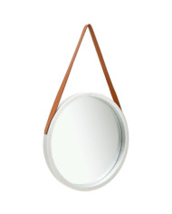 Miroir mural avec sangle 50 cm Argenté | Mobilier & Déco