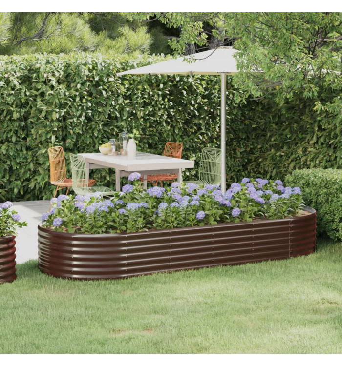 Lit surélevé de jardin Acier enduit de poudre marron | Mobilier & Déco