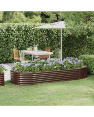 Lit surélevé de jardin Acier enduit de poudre marron | Mobilier & Déco