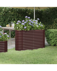 Lit surélevé de jardin Acier enduit de poudre marron | Mobilier & Déco