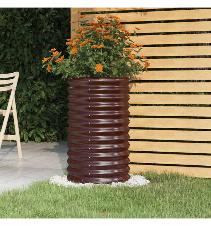 Jardinière de jardin Acier enduit de poudre 40x40x68 cm Marron | Mobilier & Déco