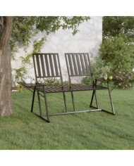 Banc de jardin 2 places 165 cm Noir Acier | Mobilier & Déco