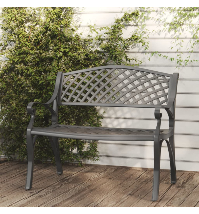 Banc de jardin 102 cm aluminium coulé noir | Mobilier & Déco