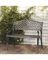 Banc de jardin 102 cm aluminium coulé noir | Mobilier & Déco