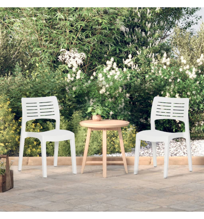 Chaises de jardin lot de 2 Blanc Polypropylène | Mobilier & Déco