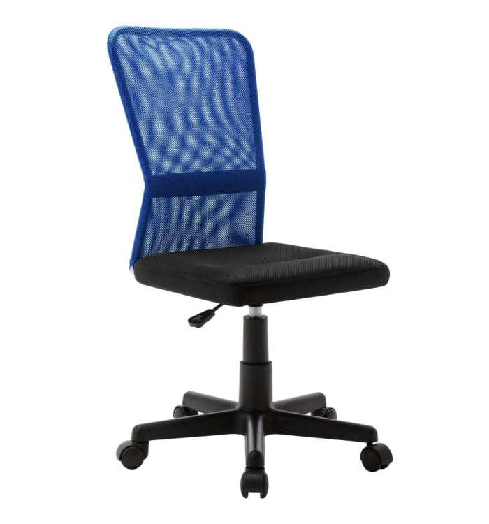 Chaise de bureau Noir et bleu 44x52x100 cm Tissu en maille | Mobilier & Déco