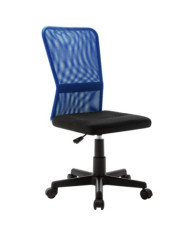 Chaise de bureau Noir et bleu 44x52x100 cm Tissu en maille | Mobilier & Déco