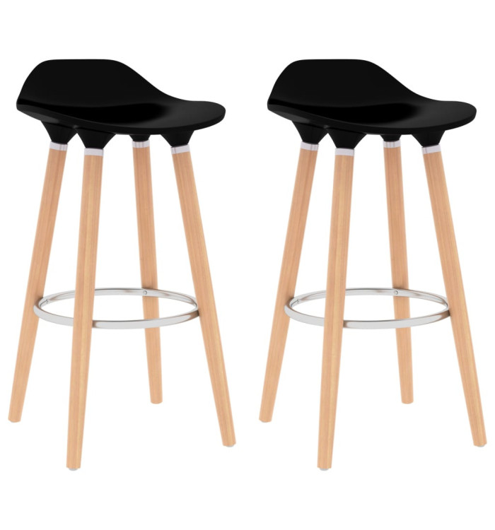Tabourets de bar lot de 2 noir | Mobilier & Déco
