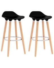 Tabourets de bar lot de 2 noir | Mobilier & Déco
