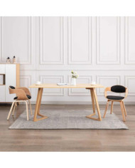 Chaises à manger lot de 2 bois courbé et similicuir | Mobilier & Déco