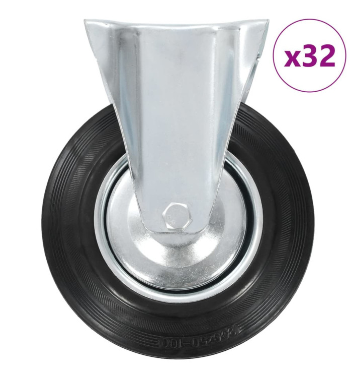 32 pcs Roulettes fixes 200 mm | Mobilier & Déco
