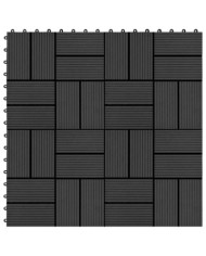 Carreaux de terrasse 22 pcs 30 x 30 cm 2 m² WPC Noir | Mobilier & Déco