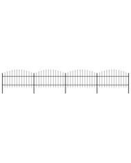Clôture de jardin à dessus en lance Acier (1-1,25)x6,8 m Noir | Mobilier & Déco
