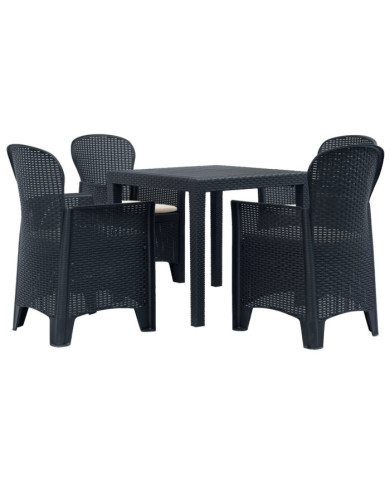 Ensemble à manger d'extérieur 5 pcs Plastique Aspect de rotin | Mobilier & Déco