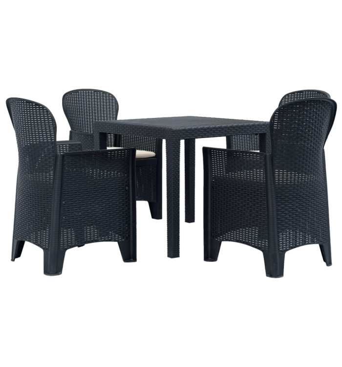 Ensemble à manger d'extérieur 5 pcs Plastique Aspect de rotin | Mobilier & Déco