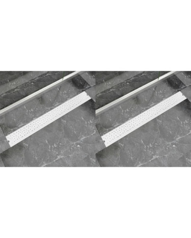 Drain de douche linéaire 2 pcs 930 x 140 mm Acier inoxydable | Mobilier & Déco