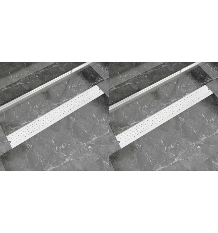 Drain de douche linéaire 2 pcs 930 x 140 mm Acier inoxydable | Mobilier & Déco