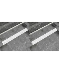 Drain de douche linéaire 2 pcs 930 x 140 mm Acier inoxydable | Mobilier & Déco