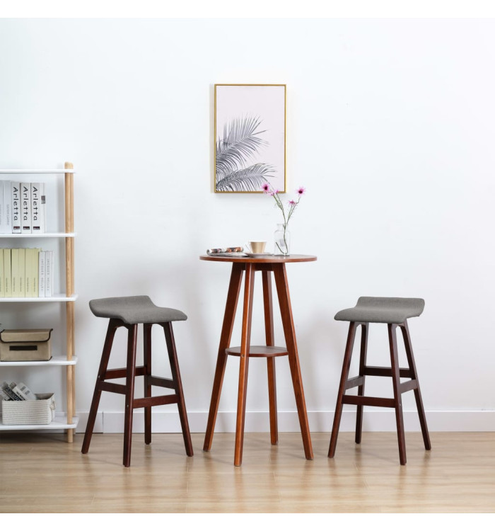 Tabourets de bar lot de 2 gris foncé tissu | Mobilier & Déco