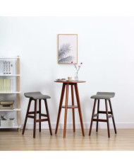 Tabourets de bar lot de 2 gris foncé tissu | Mobilier & Déco