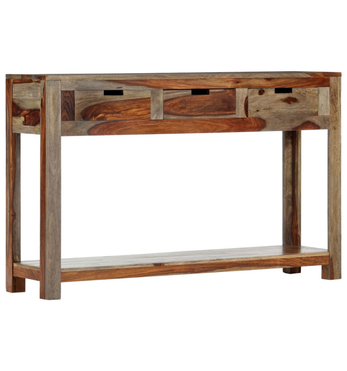 Table console avec 3 tiroirs 120x30x75 cm Bois massif | Mobilier & Déco
