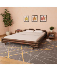 Cadre de lit sans matelas marron foncé bambou 160x200 cm | Mobilier & Déco