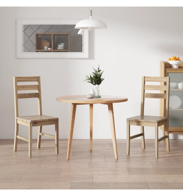 Chaises à manger lot de 2 bois d'acacia solide | Mobilier & Déco