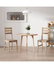 Chaises à manger lot de 2 bois d'acacia solide | Mobilier & Déco