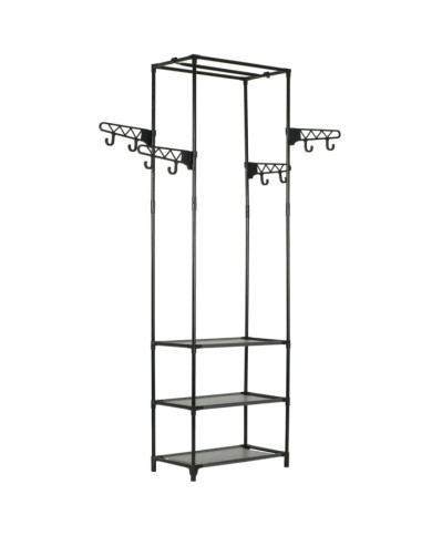 Porte-vêtements Acier et tissu non-tissé 55x28,5x175 cm Noir | Mobilier & Déco