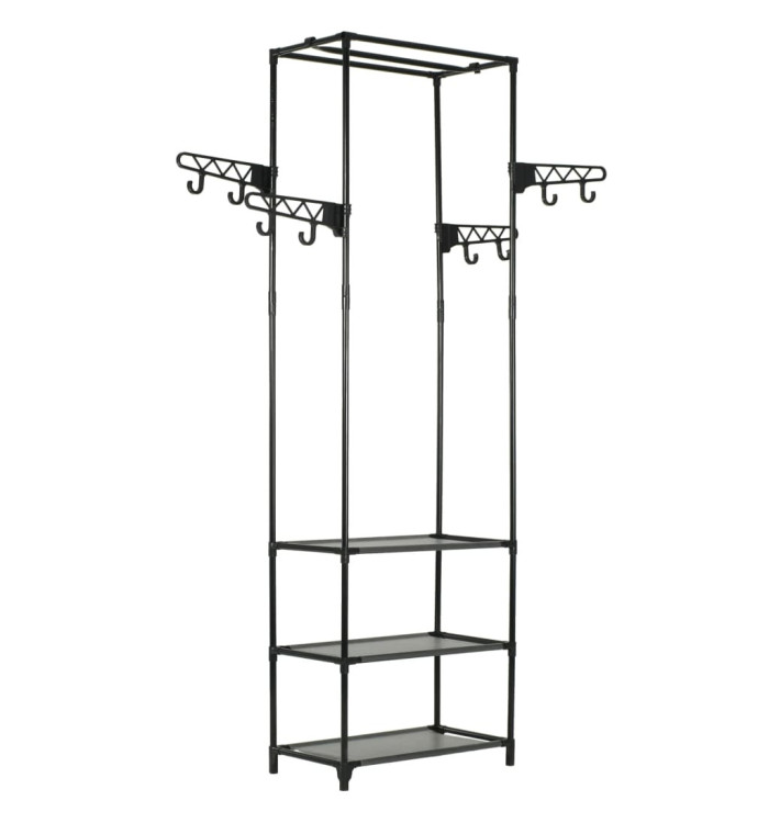 Porte-vêtements Acier et tissu non-tissé 55x28,5x175 cm Noir | Mobilier & Déco