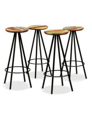 Tabourets de bar lot de 4 bois massif de récupération | Mobilier & Déco